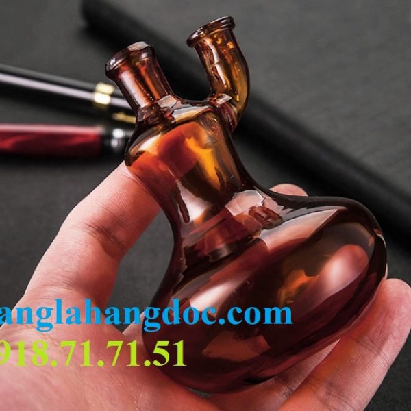 Tẩu lọc nước Honest thủy tinh hút thuốc lá sợi cao cấp (kiểu lùn)