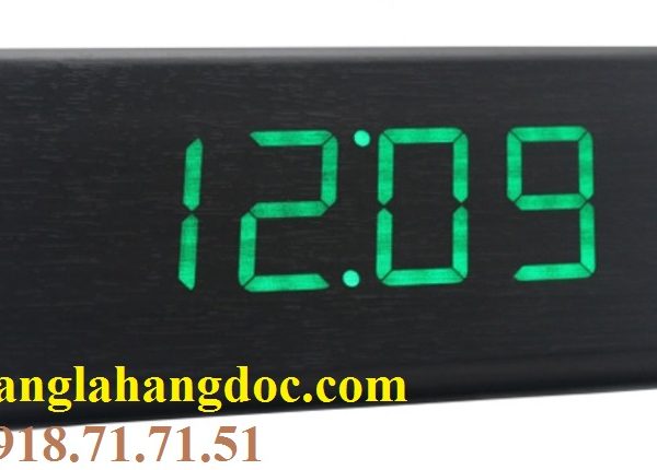 Đồng hồ gỗ tam giác Zhangjin (cỡ đại) chữ số led siêu to màu xanh