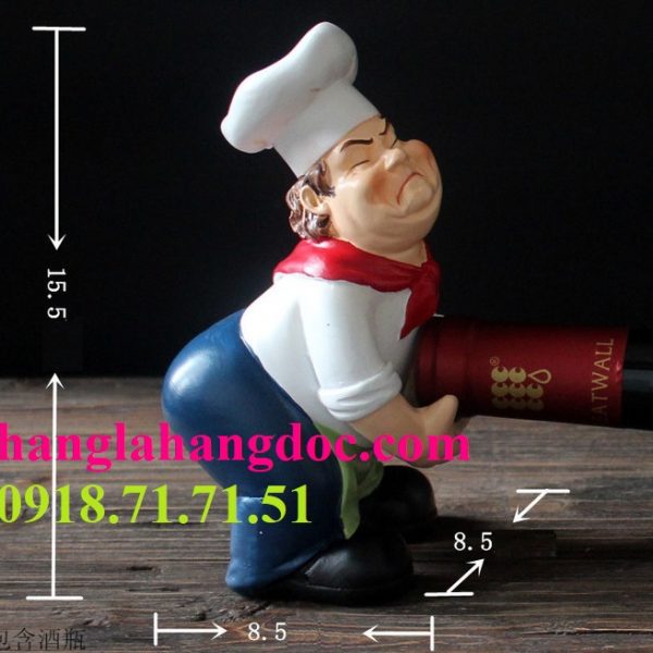 Tượng đầu bếp resin để rượu độc đáo